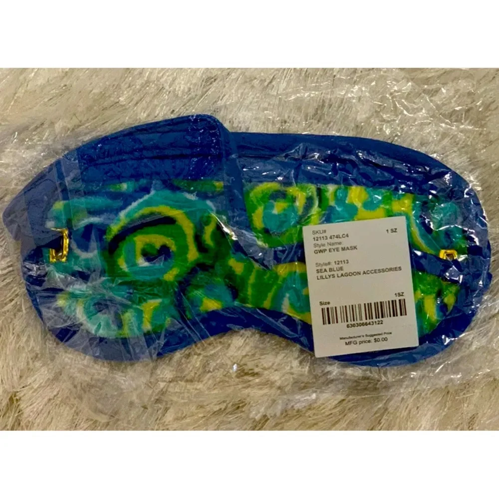 NWT LILLY PULITZER SEA BLUE COOLING EYE MASK LILLY'S LAGOON